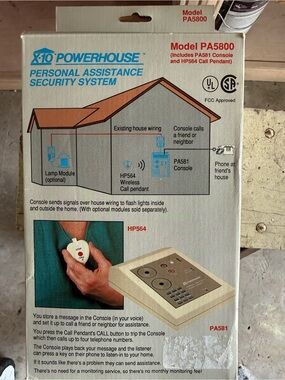 X-10 Powerhouse PA5800 Personal Assistance Security System w/ Call Pendant New